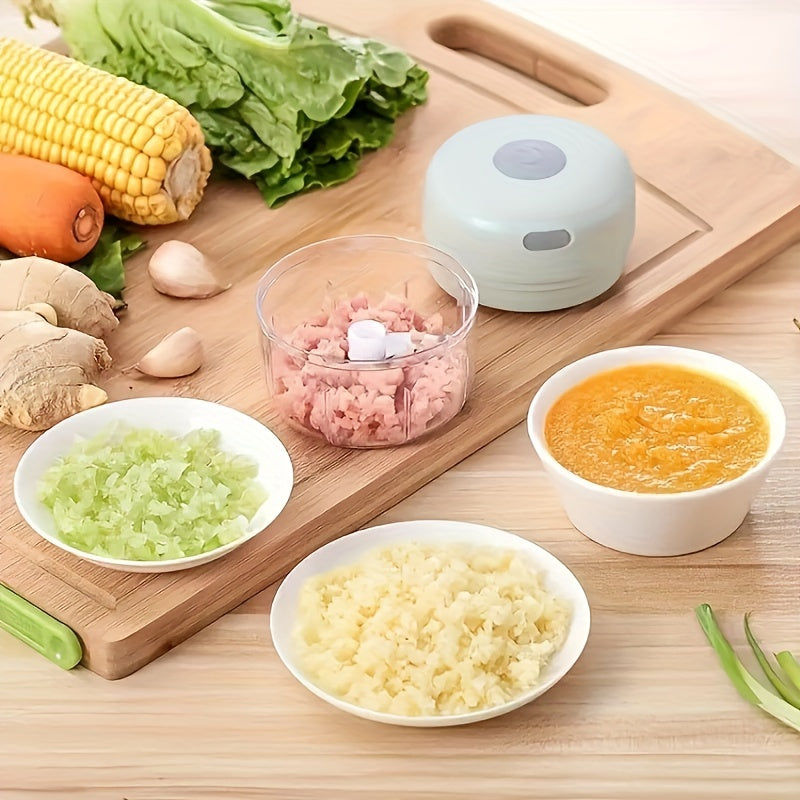 250ml Mini Picadora de Ajo y Carne Recargable, Duradera y Resistente, Ideal para Triturar Ajo, Pimientos, Cebollas, Carne Picada, Nueces ¡y mucho más!