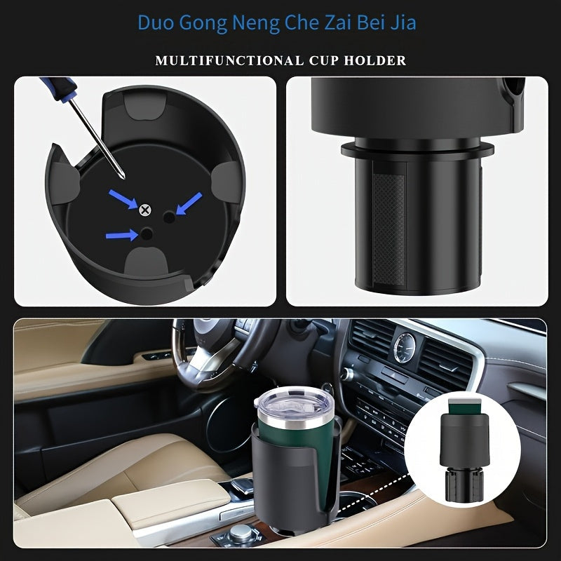 1pc Soporte Ajustable para Vaso de Coche, Material PP, Portavasos Multifuncional para Tablero, Tipo Universal, Compatible con Botellas Grandes de 26/32/40 Onzas (8.13cm-9.65cm)