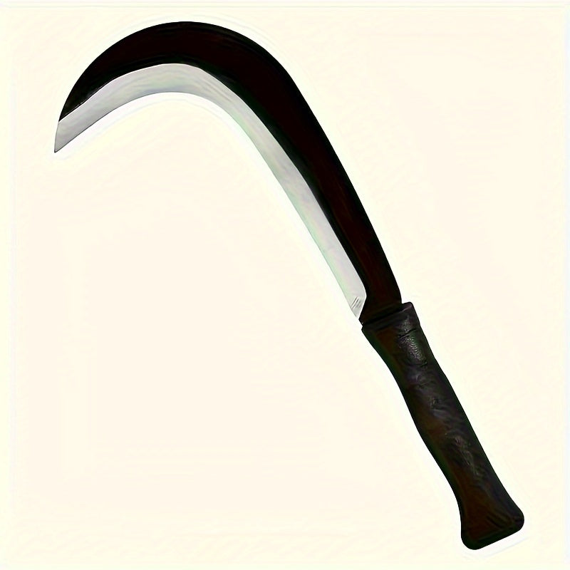 Cuchilla de hierro de acero de alta calidad para jardinería, poda y cortar leña - Cuchillo de hierro de acero de manganeso duradero con estructura, tratamiento de agua y fuego, ideal para acampar al aire libre, cortar césped y cosechar cultivos, herramie