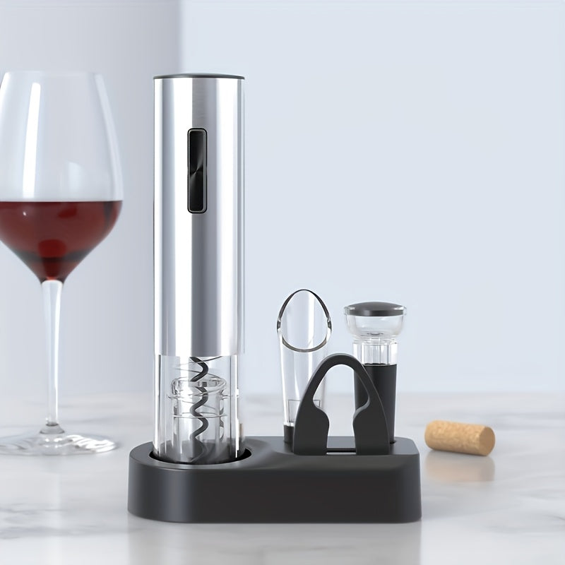 Abrebotellas eléctrico 6 en 1, rápido y con tapa recargable por USB, abrebotellas automático, cortador de papel de aluminio, abrebotellas de vacío para accesorios de vino tinto. Regalo de cumpleaños para amantes del vino.