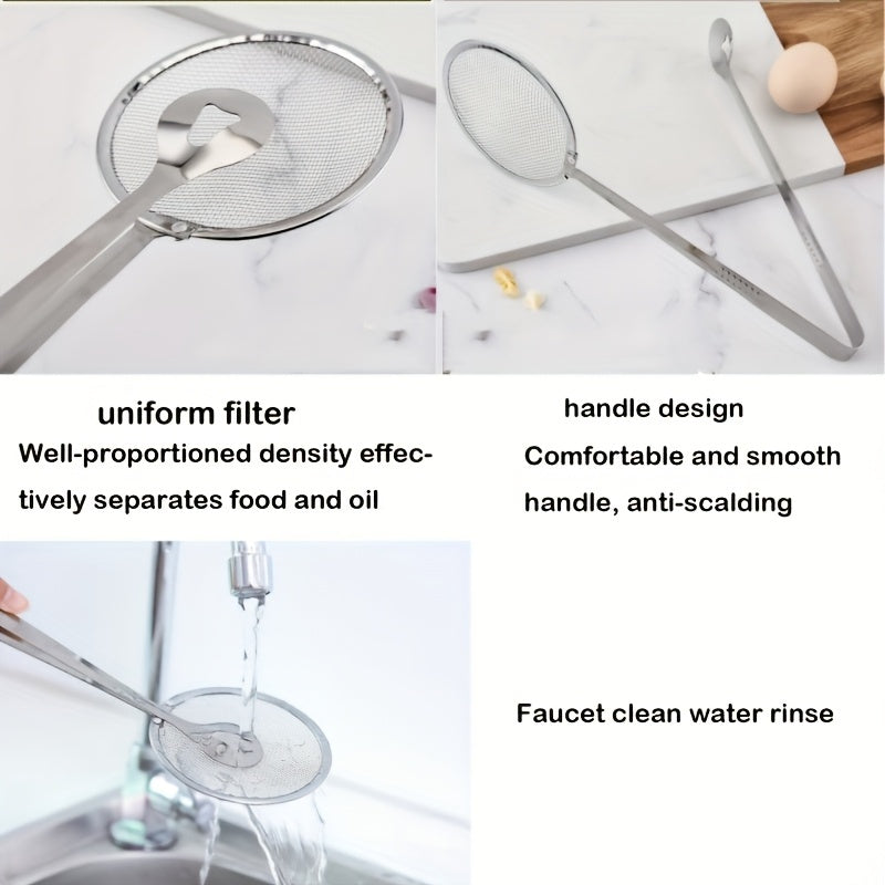 Pinzas de colador de acero inoxidable para cocina, cuchara de filtro de alimentos resistente a altas temperaturas, herramientas culinarias multifuncionales para freír y cocinar, accesorios de cocina esenciales de Eid Mubarak