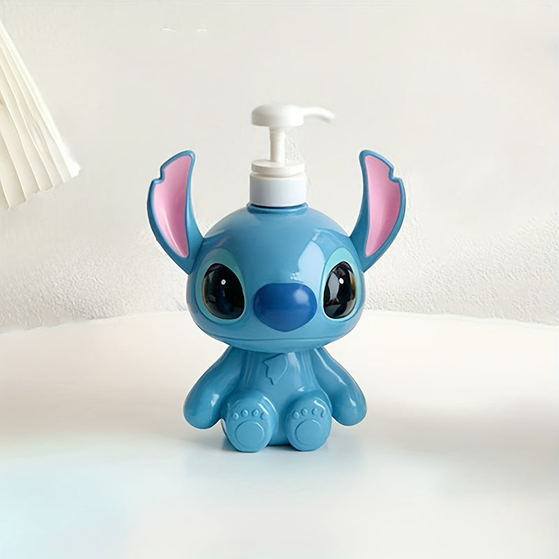 1 Unidad, Botella Vacía Grande De Stitch De Disney - Diseño De Personaje Lindo Para Baño/Champú/Lavado De Manos/Dispensador De Loción, Material Plástico Para Decoración De Baño Y Cocina, Regalo Perfecto Para Halloween Y Navidad