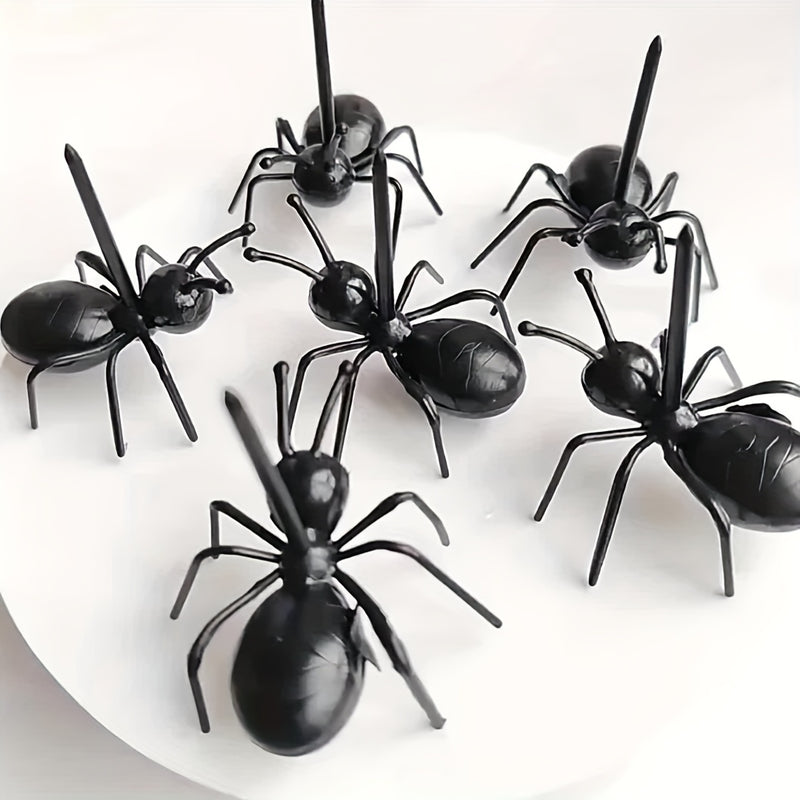 12pcs Tenedores Reutilizables en Forma de Hormiga para Frutas y Postres - Perfectos para Aperitivos, Snacks, Pasteles y Decoraciones de Fiesta