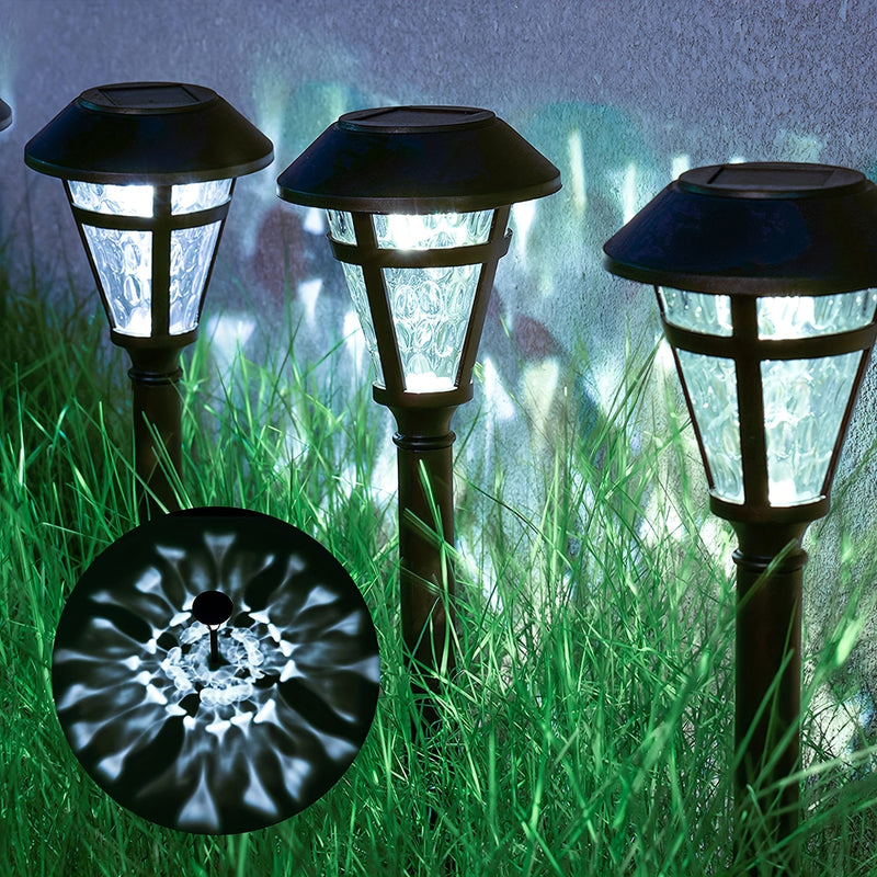 12 Pack Luces de sendero solares al aire libre, impermeables, luces de caminata de jardín, iluminación de paisaje LED Auto On/Off Crepúsculo al amanecer para sendero, acera, césped, patio, jardín