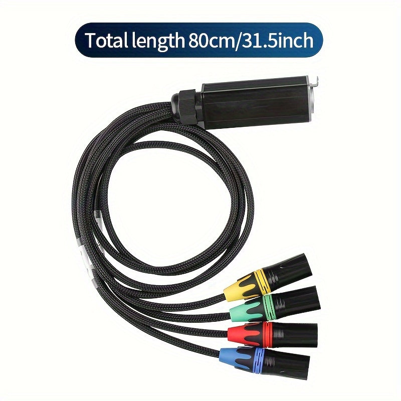 Extensor de Cable XLR de 4 Vías YYTCG - Amplificador de Señal para Micrófonos, Iluminación y Audio de Escenario, Sin Alimentación, 1pc