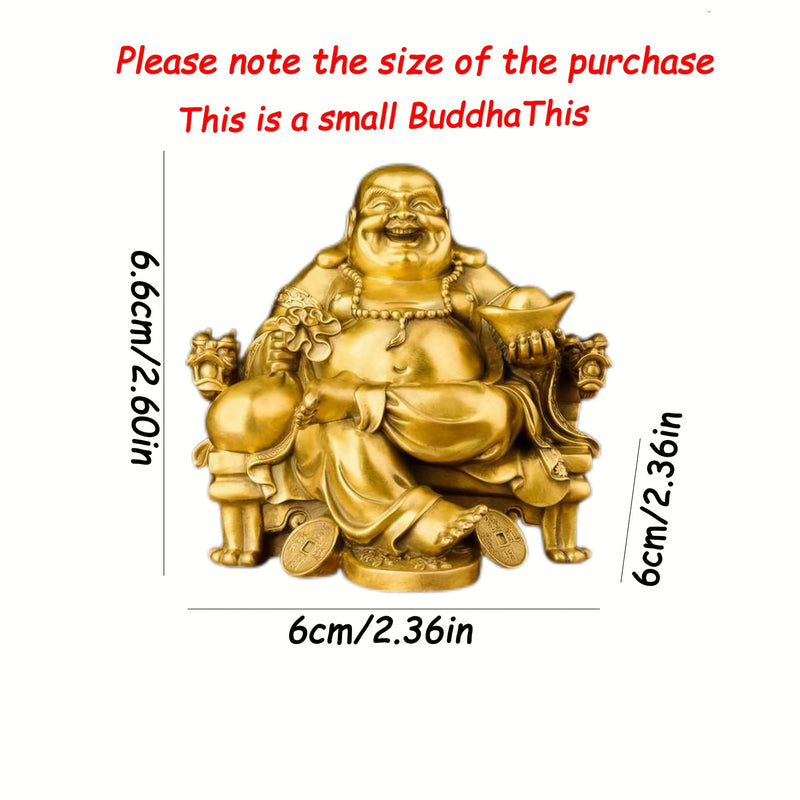 1 pza., Estatua de resina para la suerte y la felicidad, riendo en la silla del dragón del emperador, estatuas y esculturas de latón decoración del hogar, regalos para el año nuevo chino/día de San Valentín/día de la madre/día del padre/cumpleaños