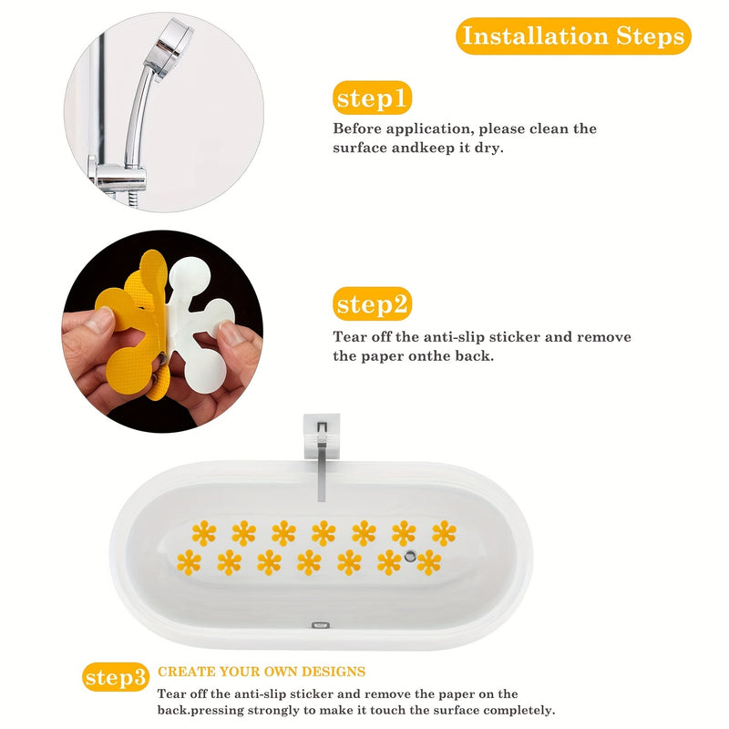 10 Pegatinas Amarillas Antideslizantes Para Bañera Con Forma De Copo De Nieve, Pegatinas Creativas Antideslizantes Para Ducha, Tira Antideslizante Para Baño, Tiras Adhesivas De Seguridad Para Bañera, Accesorios De Baño
