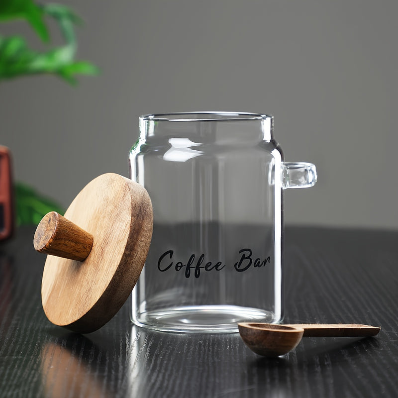 Contenedores hechos de vidrio para guardar artículos como café, té, granos, bocadillos y kimchi.