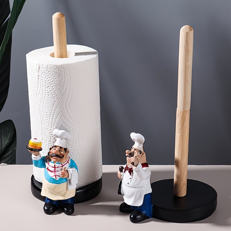 Soporte para toallas de papel de chef europeo, material de resina, adecuado para cocina de restaurante, cafetería, restaurante occidental, decoración de mesa de pastelería.