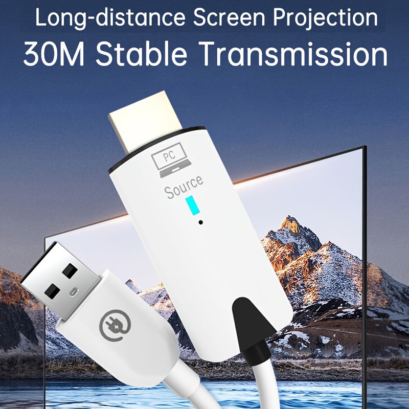 Transmisor y receptor inalámbricos 30M 4K, decodificación 1080P, salida 60Hz, 8 TXs a 1 RX, kit de extensión de video y audio inalámbrico 5G, adaptador de TV Stick, cable de exhibición para cámara, portátil, escritorio, PC, TV Box, PS5/4 a monitor de TV,