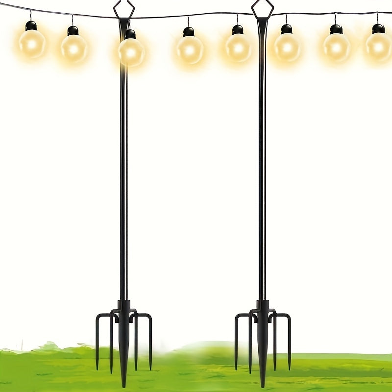 2 Piezas de Postes para Lámparas Exteriores - Construcción Metálica Resistente con Acabado Elegante, Sin Necesidad de Cableado - Para Jardín, Patio, Bodas, Fiestas, Decoraciones Navideñas - Iluminación Moderna de Paisaje, Luz Decorativa, Exhibición de Bo