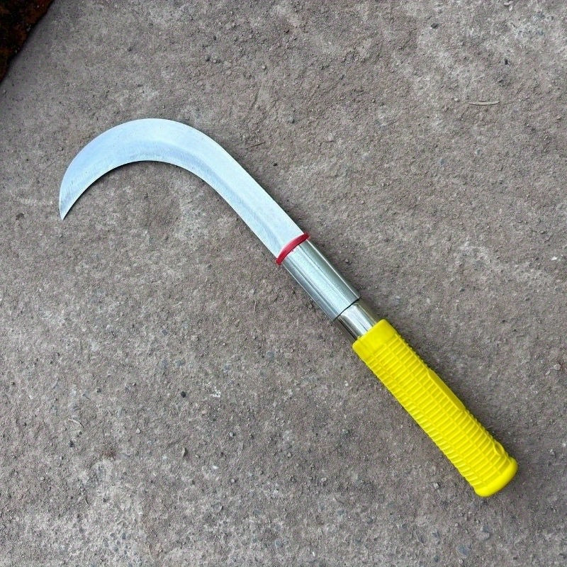 Navaja de Jardín Resistente - Cuchillas Afiladas, Mango Antideslizante Amarillo - Herramienta Profesional para Podar, Cortar Malezas y Trimming - Ideal para Hogar, Granja y Paisajismo - Tijeras Manuales Duraderas para Césped y Jardín, Diseño Ergonómico,
