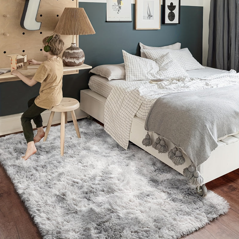 Alfombra Suave de Estilo Nórdico con Teñido Anudado - Perfecta para Sala de Estar, Dormitorio y Decoración de Mesa de Café | Solo Limpieza en Seco