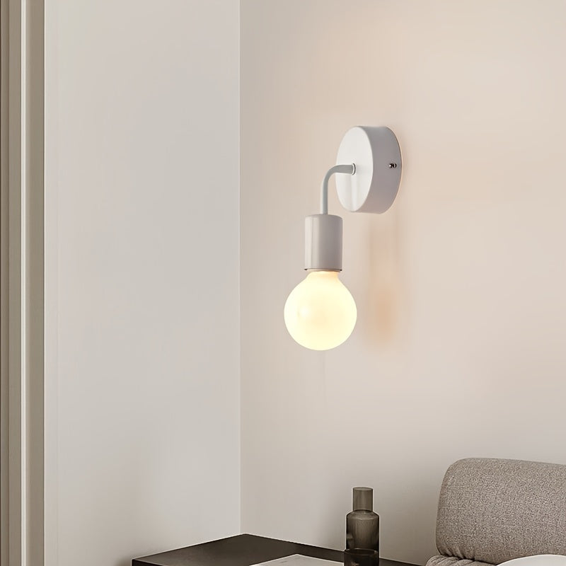 Aplique de Pared Nórdico Moderno - Base E27, Acabado de Hierro Fundido para Sala de Estar, Dormitorio, Pasillo - Fácil Instalación, Sin Bombilla Incluida