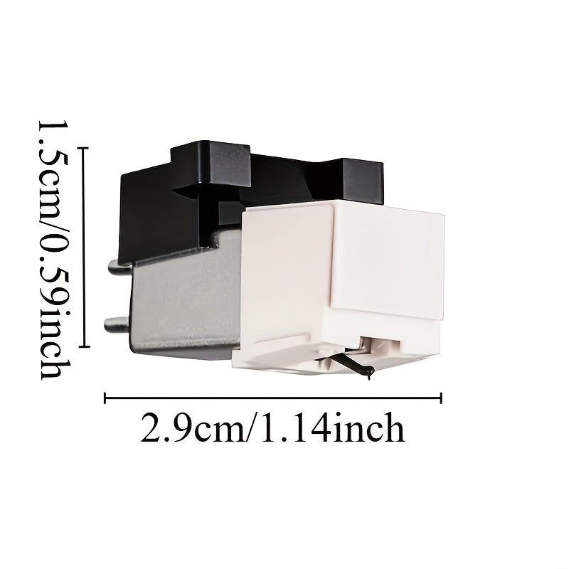 Cartucho de Plataforma Giratoria Magnética Dual Singer de Hierro Premium con Estilete de Diamante - Blanco, Calidad de Sonido Mejorada y Durabilidad, Ideal para Tocadiscos AT3600L