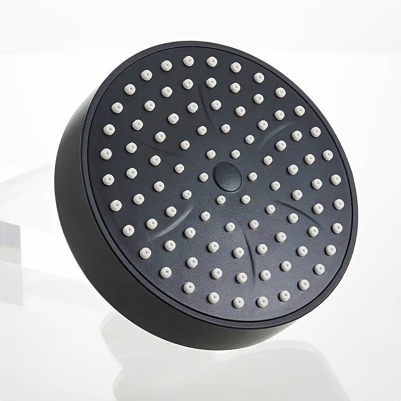 1pc Cabezal de Ducha con Filtro de Alta Presión - Montado en la Pared, Aluminio, Diseño Redondo para Mejorar el Flujo y Presión del Agua - Acabado Negro con Salpicadura Blanca - Mejora Moderna para Baño, Accesorio de Ducha para el Hogar | Estética Contem