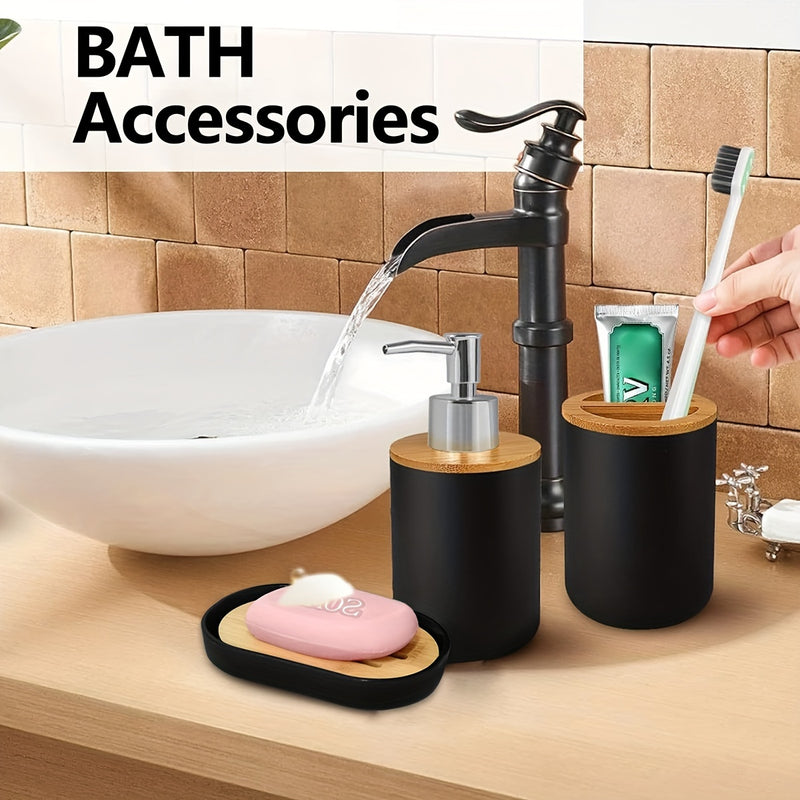 Juego de baño de 2/3 piezas, Dispensador de jabón de manos, Portacepillos de dientes, Jabonera, Decoración de baño, Portaobjetos de artículos de tocador, Accesorios de baño