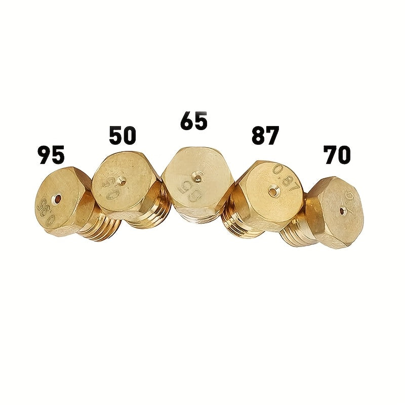 5pcs Accesorios para Estufa 5 Boquillas de Estufa de Apertura Diferente SABAF Accesorios para Estufa de Gas Boquilla de Latón Apertura 0.5-0.65-0.7-0.87-0.95mm Apertura 0.5-0.7-0.7-0.87-1.02mm