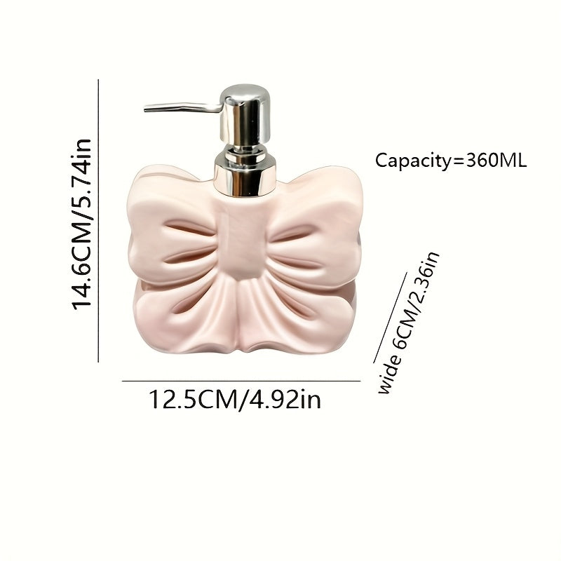 Botella de emulsión cerámica con diseño elegante y creativo, gran lazo, presión suave, ideal para envases de baño, ducha, gel líquido de cocina o decoración en hoteles temáticos