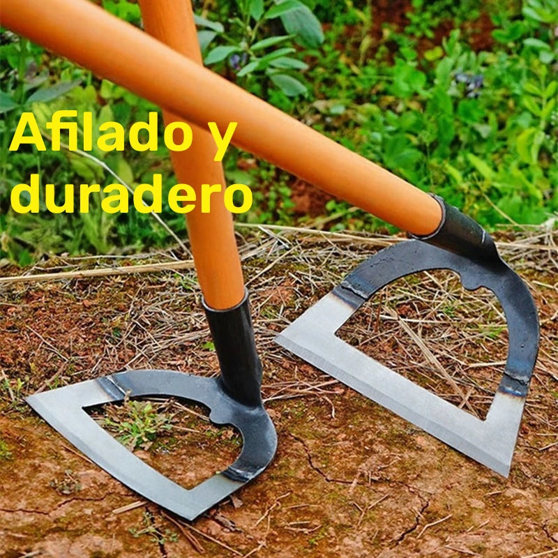 Azada de Acero al Carbono Duradera para Desmalezado - Herramienta de Jardinería Ahorradora de Esfuerzo para Aflojar Suelto y Cultivar con Fácilidad - Diseño de Borde Afilado para Uso Eficiente en Hogares, Paisajistas y Agricultores | Herramienta Ergonómi