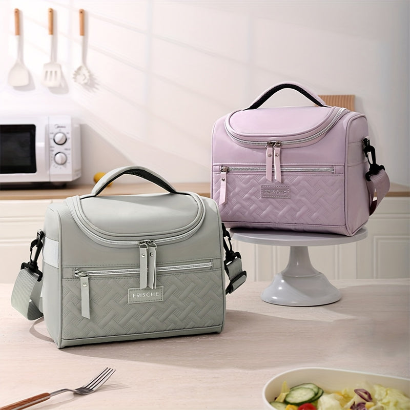 Nueva bolsa de almuerzo pintada a mano de moda. Bolsa de comida no alimentaria, viaje al aire libre, picnic de mano grande capacidad aislada, regreso a la escuela.