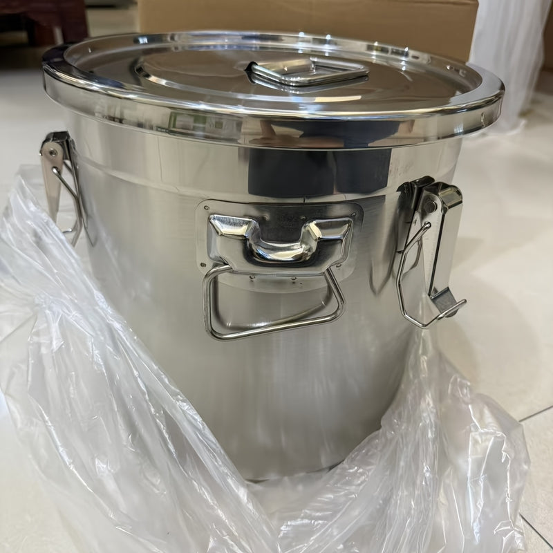 Contenedor de acero inoxidable para alimentos LEOZ de 10.89 kg y 19.96 kg, con marcas de medición y tapa abatible - Libre de BPA, multiusos para granos, arroz, alimento para mascotas, ideal para organizar la despensa de cocina
