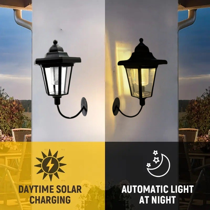 Linterna Solar de Pared, Encendido/Apagado Automático con Sensor al Atardecer y Amanecer para Exterior: Ideal para Jardín, Patio, Senderos y Decoración de Cobertizo o Porche – Regalo Perfecto para Jardineros