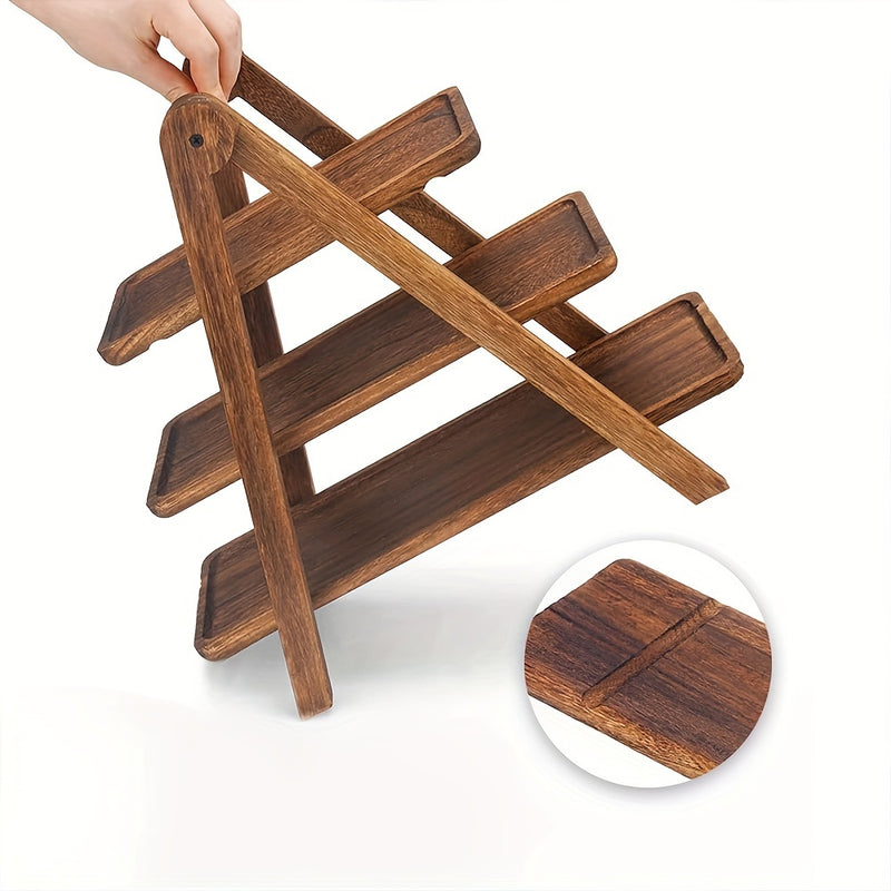 Bandejita De Madera De 3 Niveles Para Servir Desayunos, Soporte Rústico Para Pasteles Y Postres, Ideal Para Presentar Aperitivos, Té, Frutas, Pan, Comida, Decoración De Fiestas, Regalo De Vacaciones, Perfecto Para Navidad, Pascua, Acción De Gracias, Día