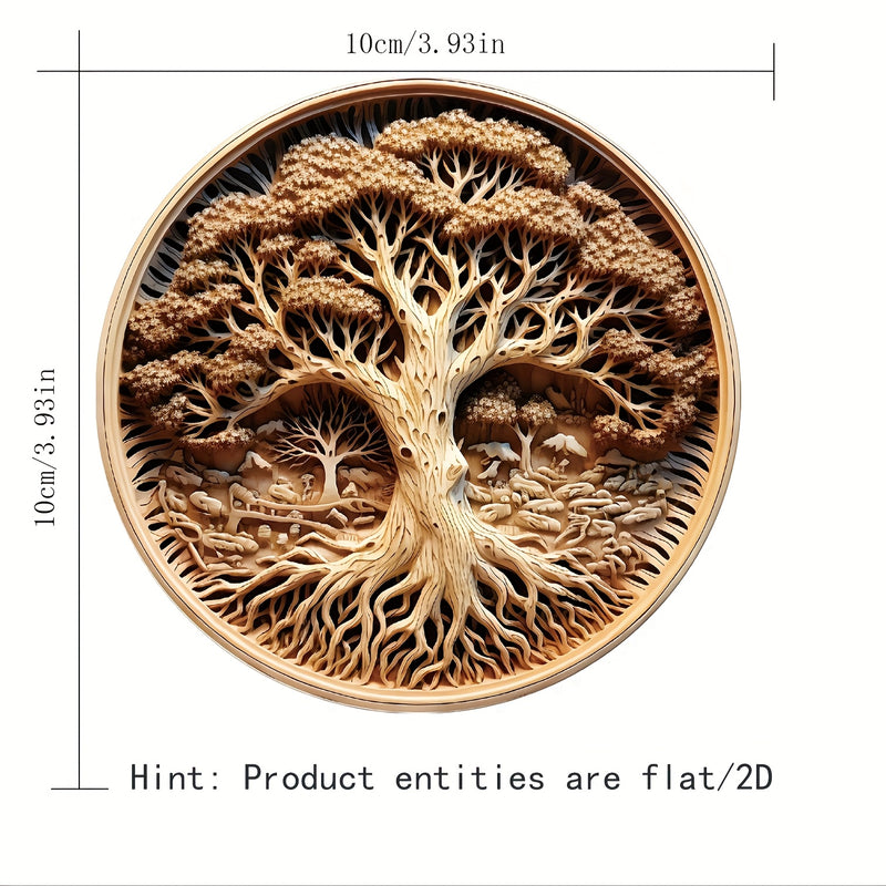 Conjunto de 8 Piezas Árbol de la Vida, Imagen Plana en 2D para Productos, Posavasos de Madera, Esencial para Reuniones Familiares Festivas, Adecuado para Bares, Empresas, Hogares y Diversos Lugares 9.98cm*9.98cm