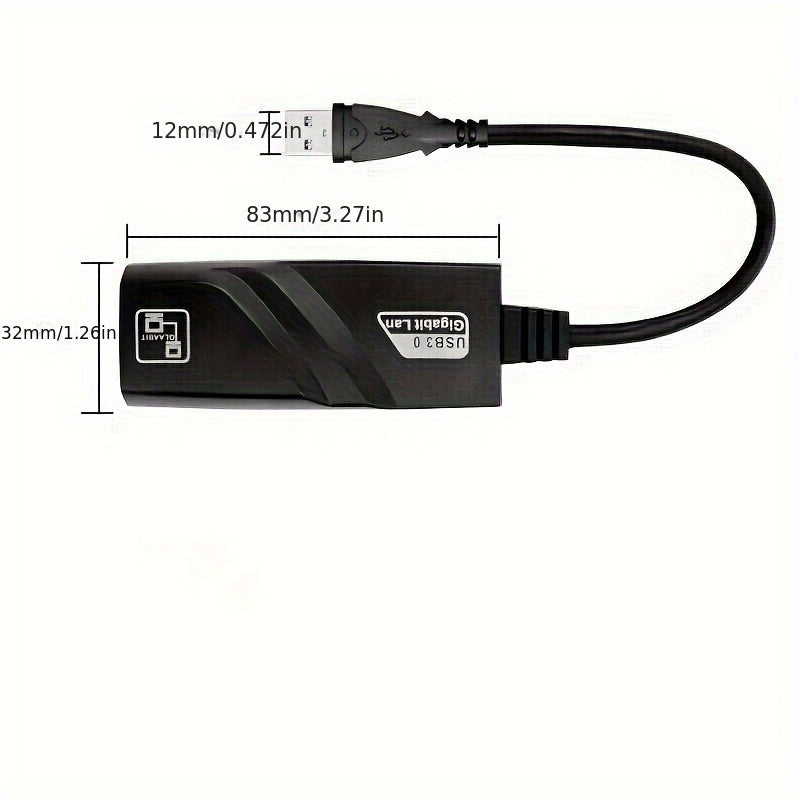 Adaptador Ethernet Gigabit USB 3.0 Plug-and-Play, tarjeta de red externa USB a RJ45, tarjeta de red externa para computadora USB 3.0, tarjeta Ethernet sin controladores de 1000M con puerto USB a RJ45