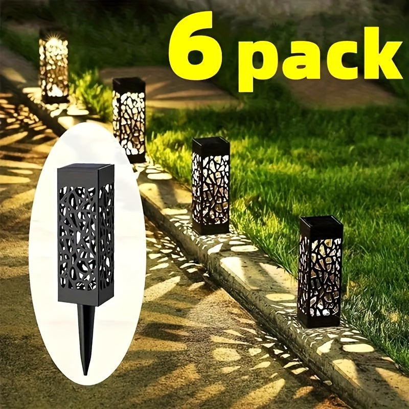 6 piezas de luces solares para exteriores, luz solar decorativa para caminos, luz para césped de jardín, iluminación solar LED para jardines.