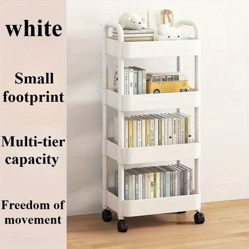 Carro de almacenamiento rodante de 3/4/5 niveles con ruedas - Organizador de plástico resistente para ropa interior, calcetines y accesorios, carro de utilidad negro multiusos para dormitorio, cocina, camping | Diseño reforzado, ensamblaje fácil, no requ