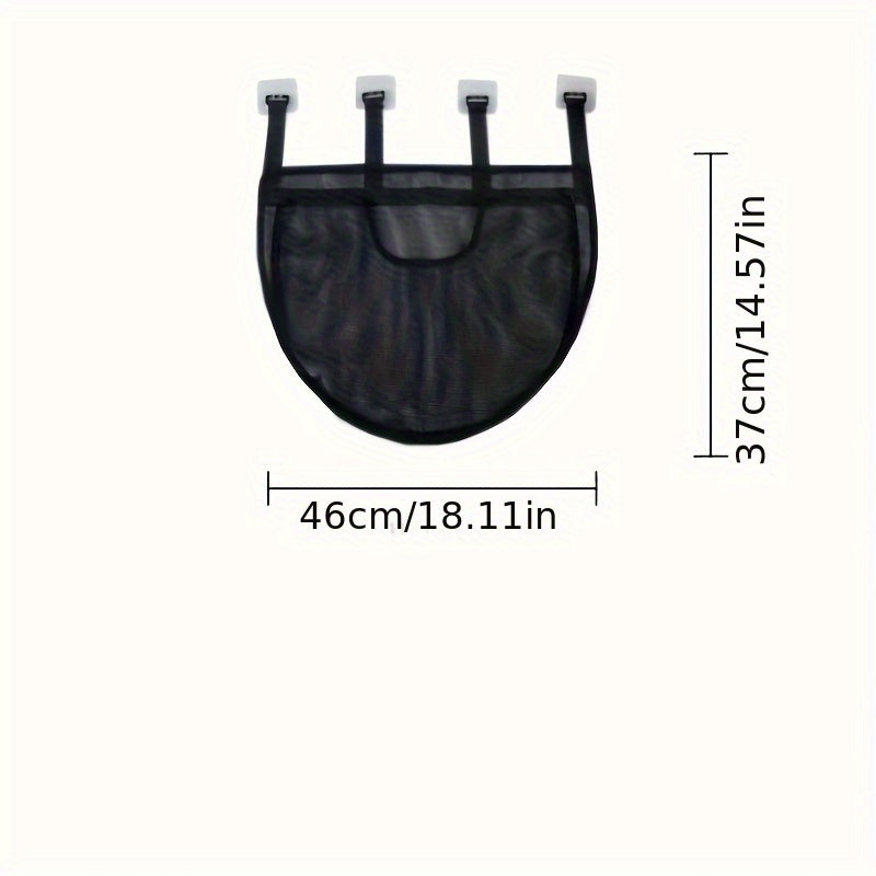 Bolsa organizadora de juguetes de baño para niños de gran capacidad - Almacenamiento de malla impermeable con correas negras, ideal para juguetes de bañera, champú y jabón, con diseño divertido y personajes de dibujos animados.