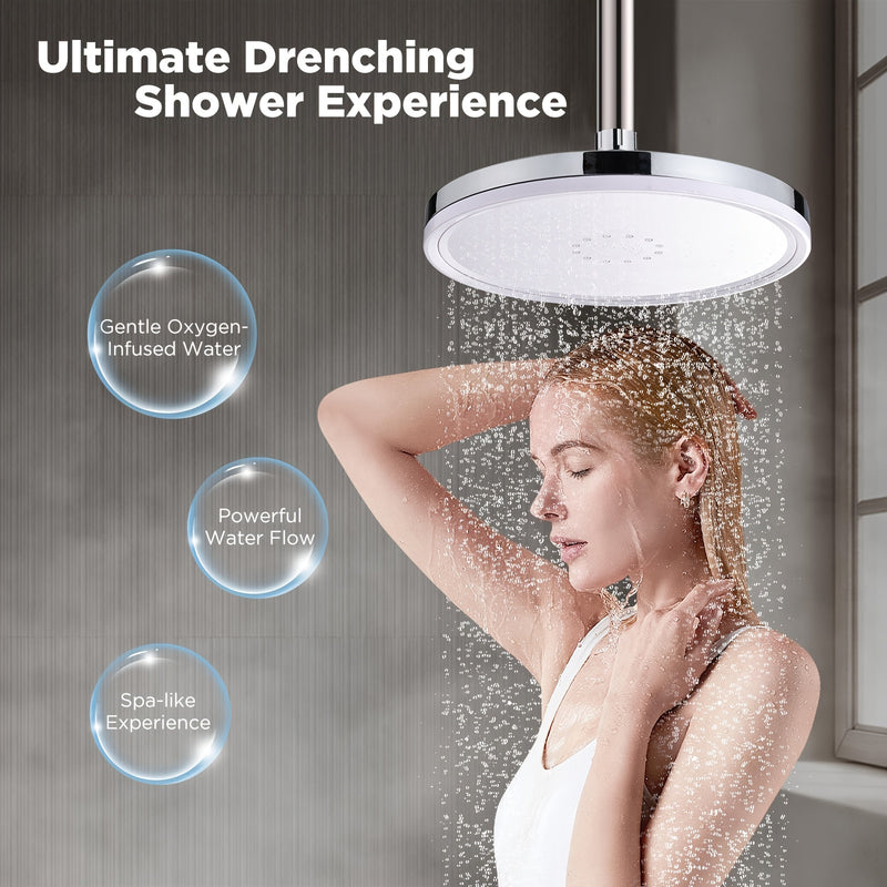 1pc Cabezal de Ducha de Alta Presión con Diseño Circular de Lluvia - Montaje Colgante en Plástico Duradero para una Experiencia Relajante, Accesorios de Baño