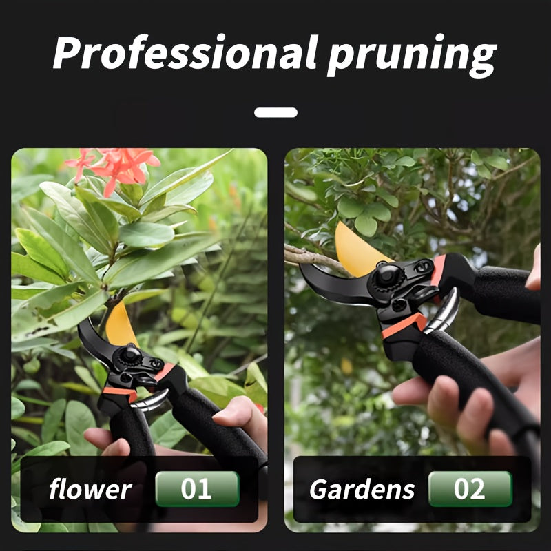 1pc Tijeras de Poda Multiusos Herramientas de Jardinería Robustas Extra Afiladas Manuales, Tijeras de Jardín Profesionales, Poda de Rosas, Poda de Árboles, Tijeras de Jardín Multiusos