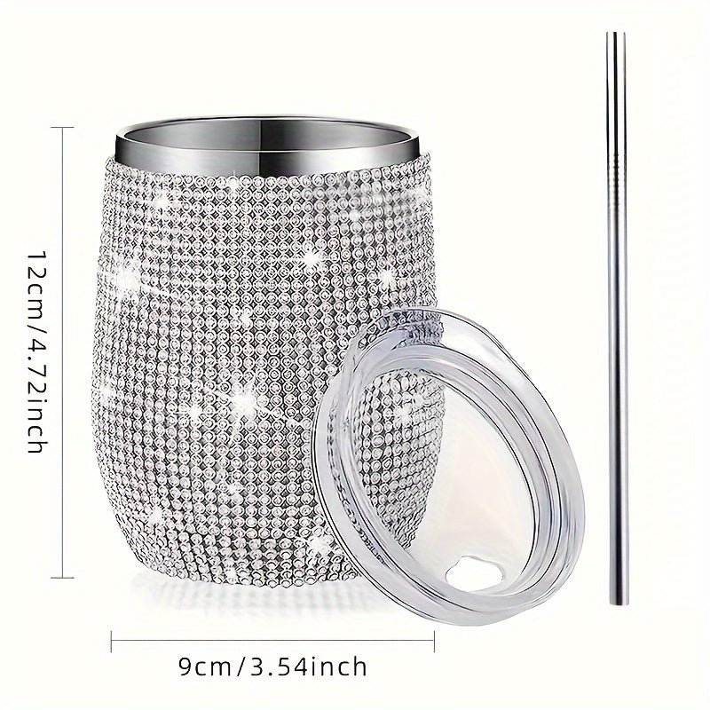 1pc Taza de cáscara de huevo en forma de U de acero inoxidable, 12oz, multiusos, reutilizable, solo lavado a mano, no eléctrica