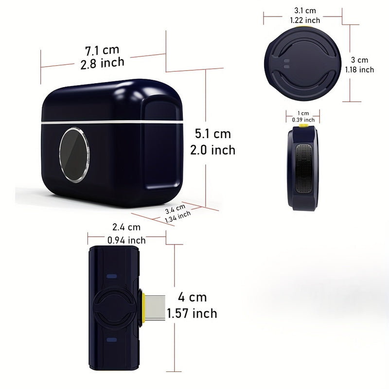 Micrófono de solapa profesional con estuche de carga, micrófono inalámbrico mini con cancelación de ruido, 4 modos de captación, 60 horas de duración de batería, ideal para entrevistas, vlogging y transmisiones de medios