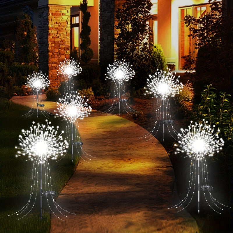 Luces de Fuegos Artificiales Solares para Exteriores LED 120/210PC, Luces Decorativas de Explosión para Halloween y Navidad al Aire Libre, IP65, Luces Ambientales de Cuento de Hadas con 8 Modos para Fiesta con Estaca para Acampada, Jardín, Patio, Balcón,