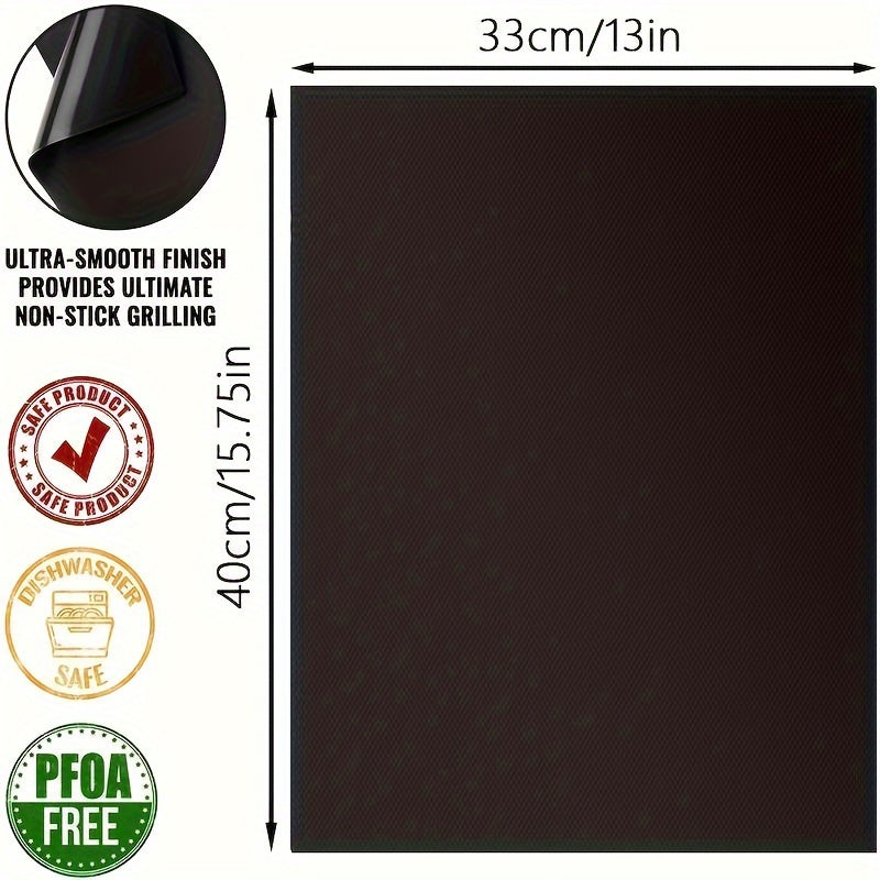 1pc Alfombrilla para Parrilla BBQ de Alta Resistencia Antiadherente - Reutilizable, Almohadilla de Cocina de Teflón Resistente a Altas Temperaturas para Asar al Aire Libre