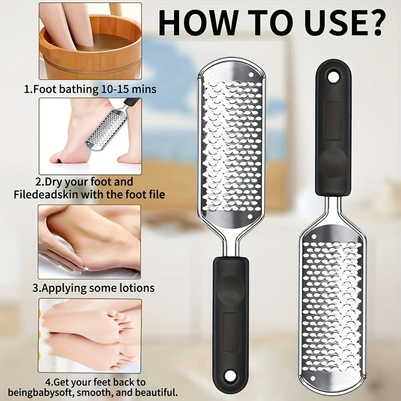 Lima de acero inoxidable para eliminar piel muerta, no requiere electricidad, libre de formaldehído, sin batería, no incluye adaptador de alimentación