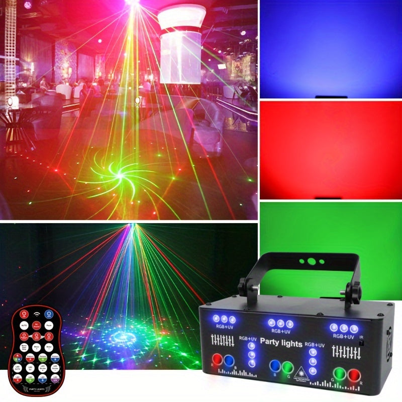 Luces de Fiesta Disco RGB UV con 21 Ojos y Activación por Sonido, Efectos de Iluminación Estroboscópica Interior, Control DMX512 para Hogar, Karaoke, Cumpleaños, Boda, Bar y Decoraciones Festivas (), Iluminación para Eventos Interiores | Acabado Elegante