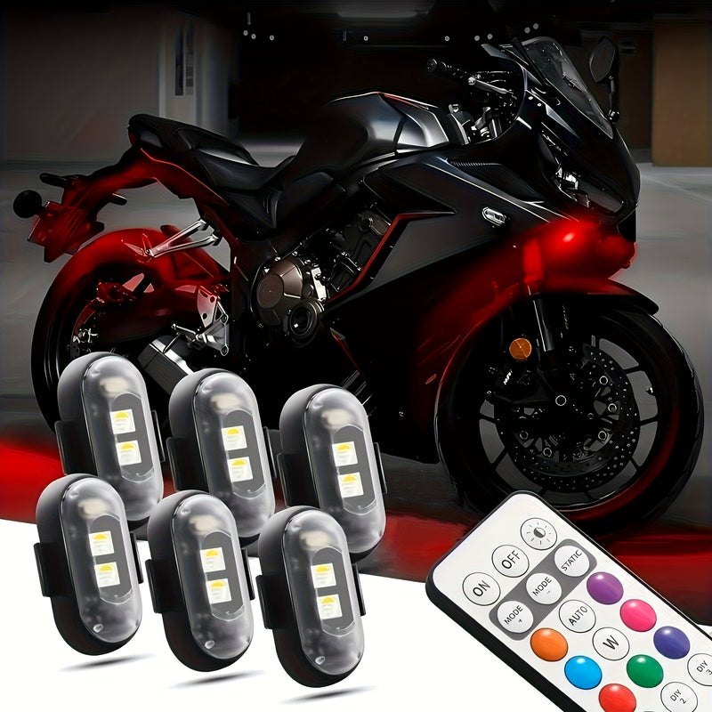 4 luces decorativas LED, luces ambientales recargables por USB, luces neónicas RGB con control remoto, adecuadas para coches, motocicletas, camiones, bicicletas, hogares y más luces decorativas versátiles.