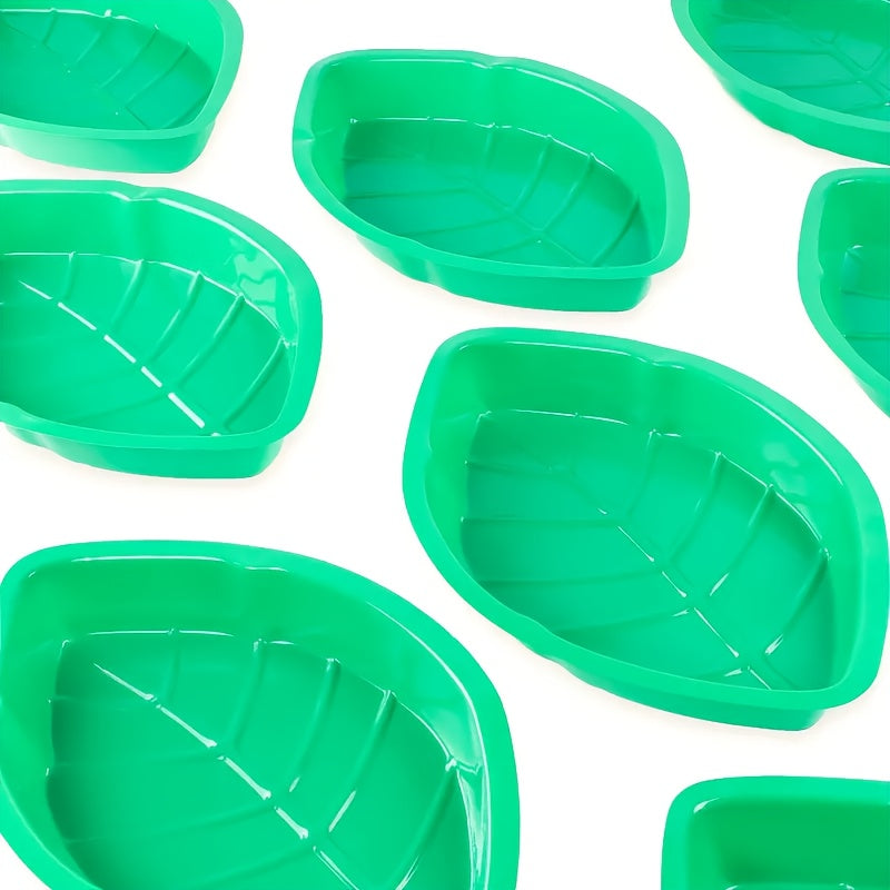 5 piezas/juego, bandeja de aperitivos reutilizable de estilo hawaiano de hoja de palma, galletas, papas fritas, salsa de caramelo para decoraciones de fiesta temática de la isla de la jungla Platter