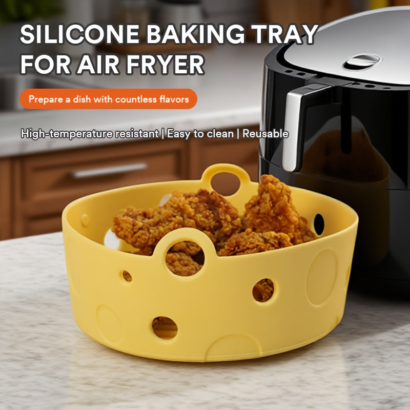 Rejilla Reutilizable para Freidora de Aire - Antiadherente, Fácil Limpieza con Asas, Diseño Circular para Cocina Uniforme, Compatible con la Mayoría de Freidoras Estándar, Accesorio de Cocina, Utensilios de Cocina Perforados