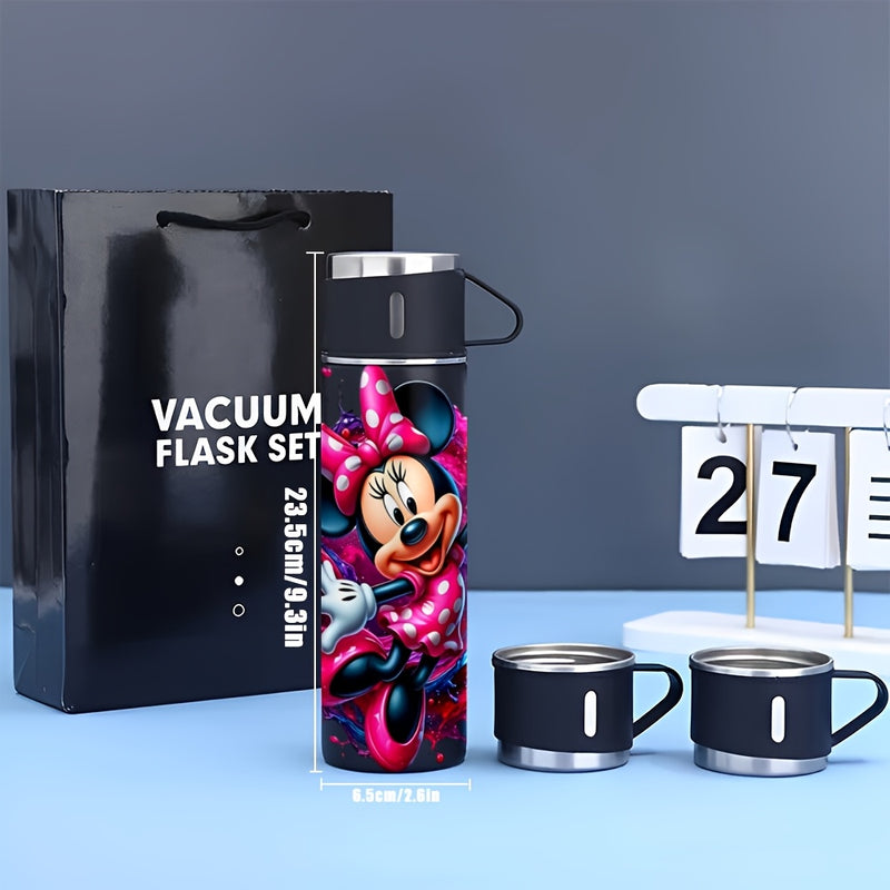 Taza Térmica de Acero Inoxidable con Aislamiento al Vacío y Vaso para Bebidas Calientes y Frías de 17oz de Disney Minnie Mouse, Botella para Agua Suministros Escolares Regreso a Clases LHB03191