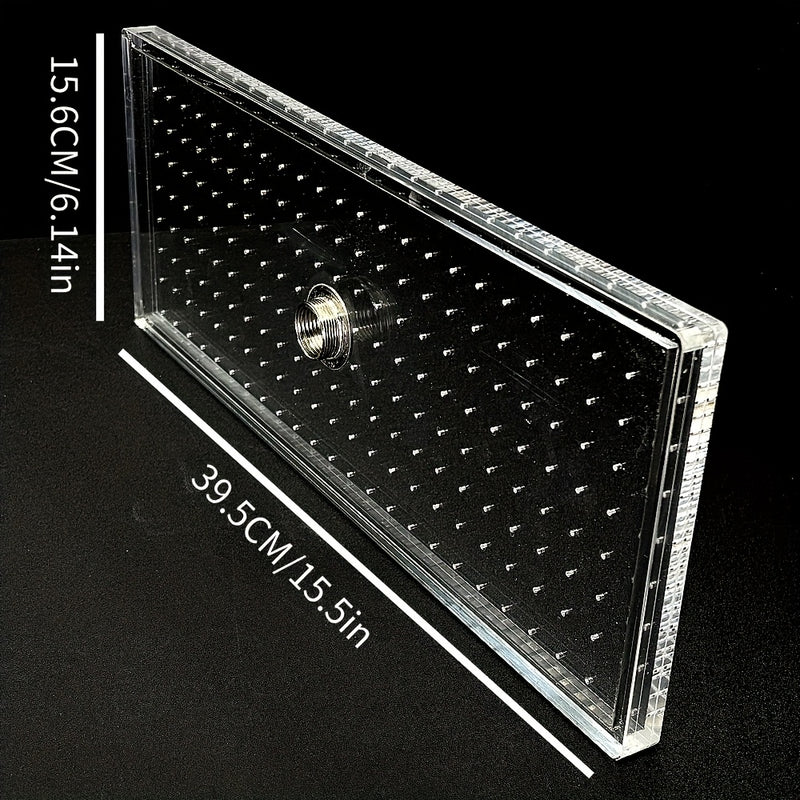 Cabezal de Ducha Acrílico Transparente Mejorado de 15 Pulgadas - Ducha de Lluvia Rectangular, Diseño de Alta Eficiencia para Ahorrar Agua, Instalación Versátil en Pared y Techo, Ideal para Baños Modernos, Accesorios de Ducha