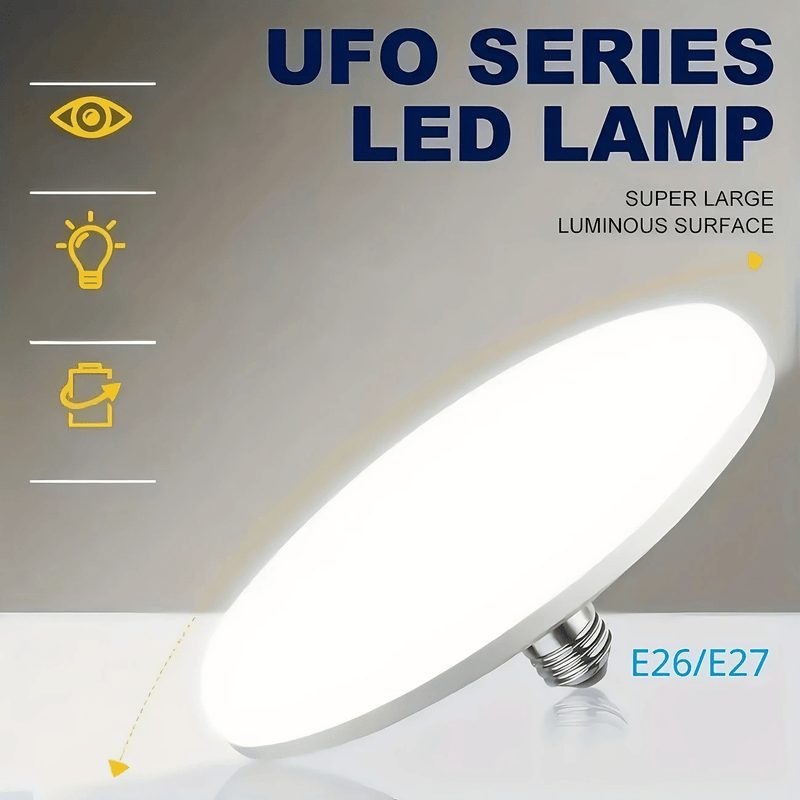 1 pieza, lámpara de techo LED UFO ultrabrillante - montaje en espiral E26/E27, disponible en dos tamaños para ahorrar espacio. Iluminación interior RV, diseño elegante que mejora el efecto decorativo del hogar. Ideal para sala o vehículo recreativo