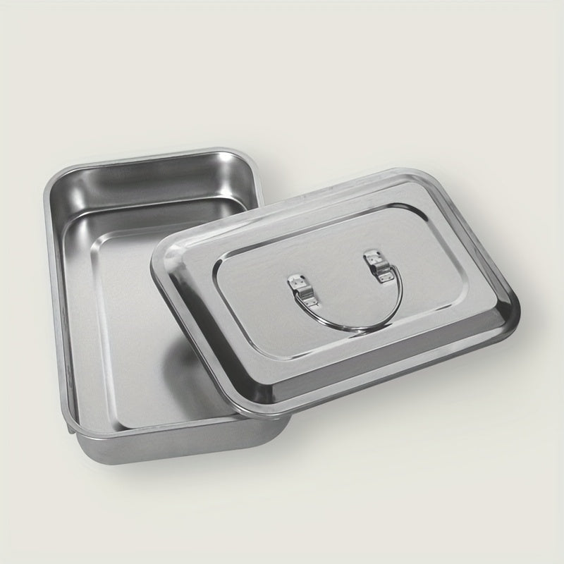 Caixa de desinfección de acero inoxidable, bandeja para herramientas, dos opciones sin agujeros y con orificios de ventilación, resistente a la corrosión, ideal para almacenar herramientas de uñas, tatuajes, instrumentos dentales, etc