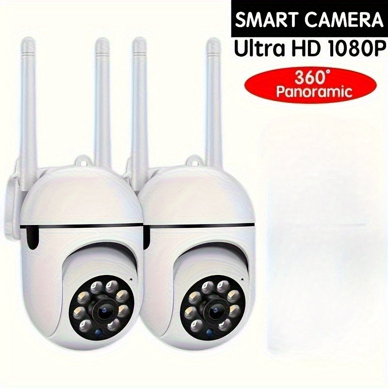 Sistema de seguridad inalámbrico de 4 cámaras con detección de humanos por inteligencia artificial, visión nocturna y almacenamiento en la nube - Cobertura de 35 escenas, monitoreo inteligente del hogar para la entrada delantero, la puerta trasera, mayor