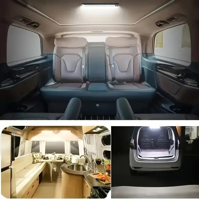 6 luces LED con sensor de movimiento recargables por USB, montaje magnético - 10cm/20cm/30cm, blanco cálido/frío, iluminación inalámbrica para cocina, clóset, escaleras y pasillos, activación por movimiento | Diseño elegante LED | Configuración inalámbri